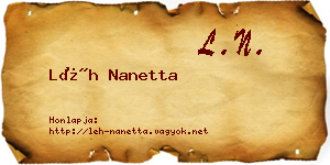 Léh Nanetta névjegykártya